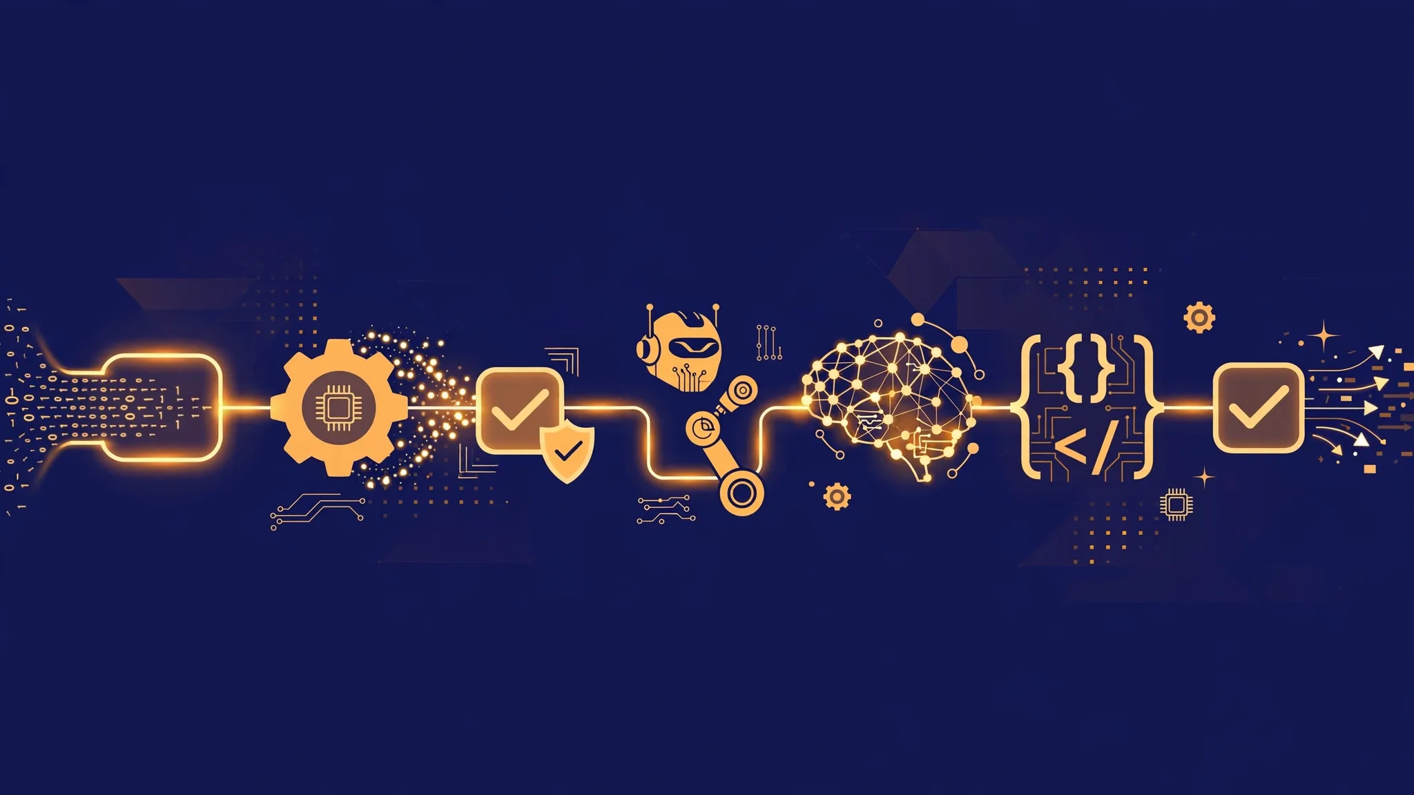AI automation pipeline with connected stages