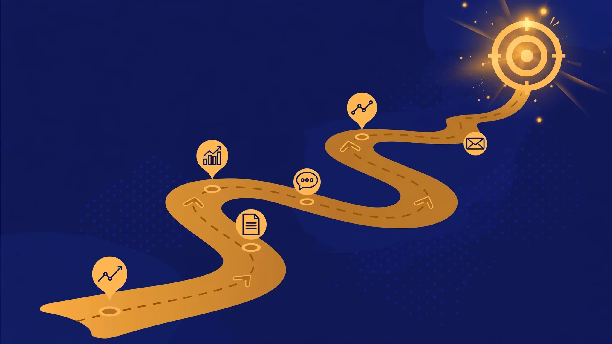 Digital marketing strategy roadmap with growth milestones