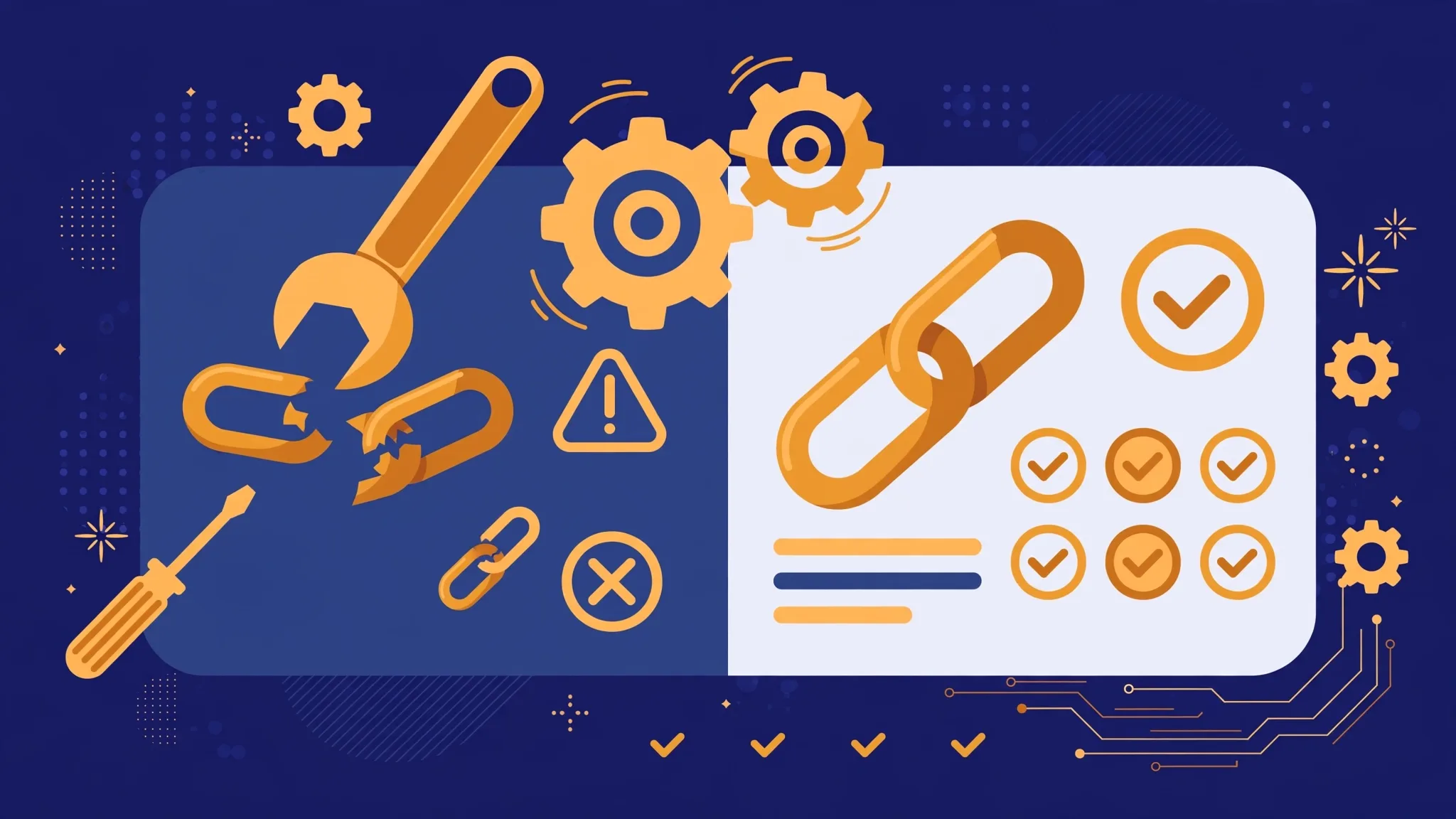 Fixing website technical issues illustration